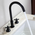 YLB0141-H Comercial moderno de un solo mango de agua Tapón negro Baño de baño Negro grifo